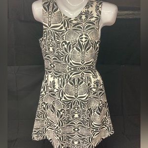 Dress black/white with flowers